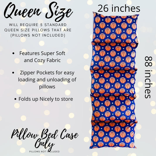 Basketball Pillow Bed Slipcover, Basketball Floor Lounger Slipcover,