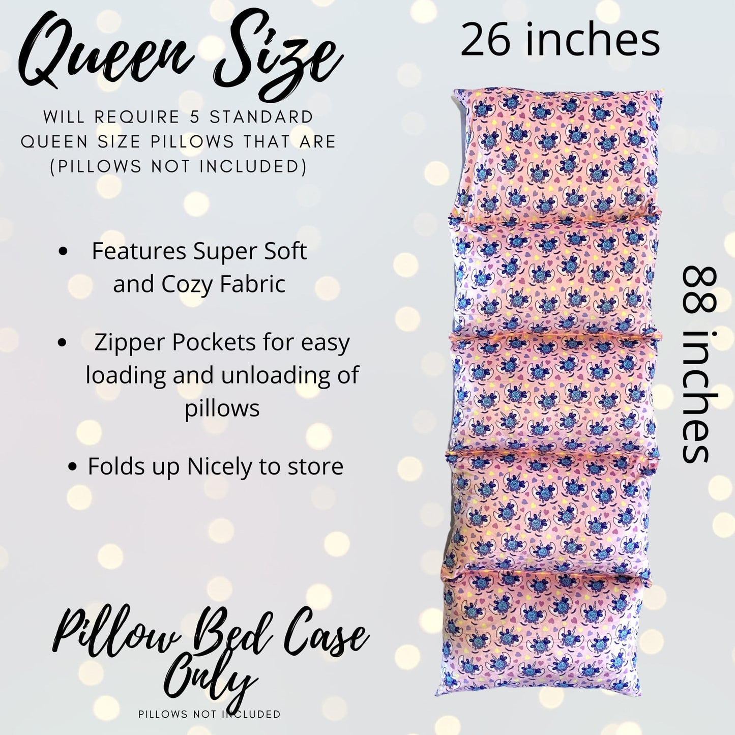 Unicorn Eyelashes Pillow Bed Case, Floor Lounger Holiday Gift for