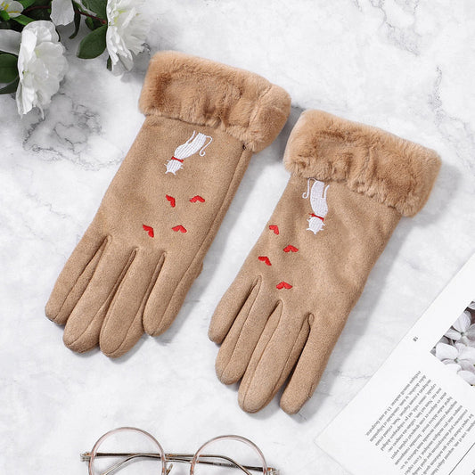 Women Winter Suede Gloves