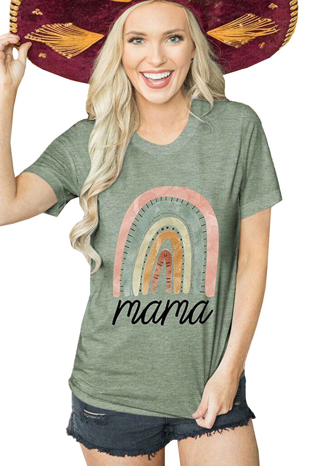 mama Letter Graphics Print T-shirt