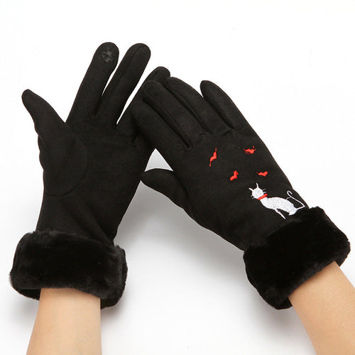 Women Winter Suede Gloves