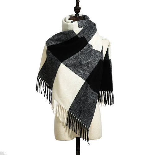 New Cashmere Tassel Thick Cold And Warm Scarf