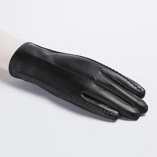 Lined Warm PU Leather Gloves