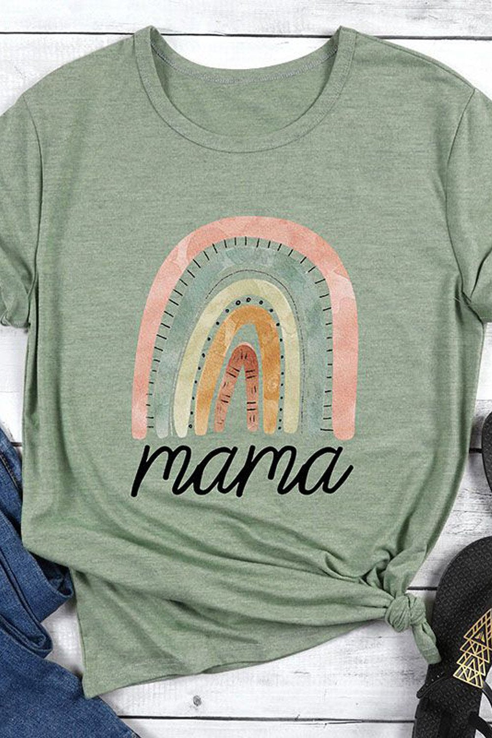 mama Letter Graphics Print T-shirt