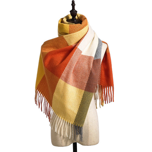 New Cashmere Tassel Thick Cold And Warm Scarf