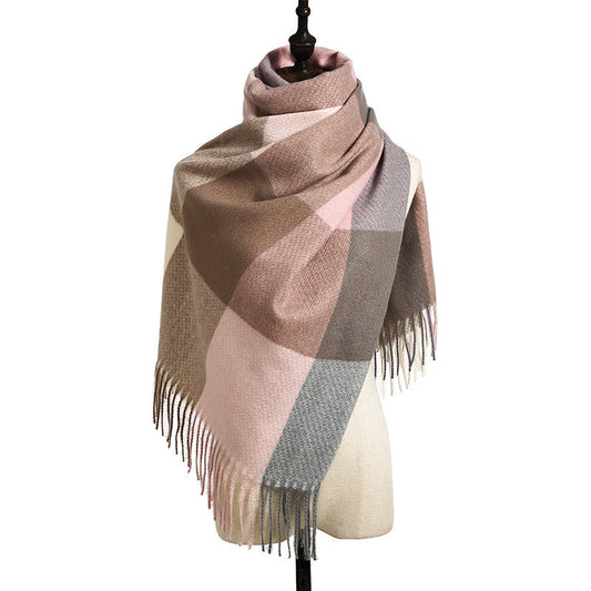 New Cashmere Tassel Thick Cold And Warm Scarf