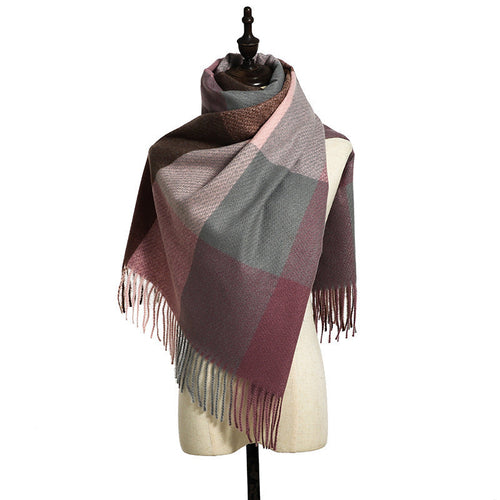 New Cashmere Tassel Thick Cold And Warm Scarf