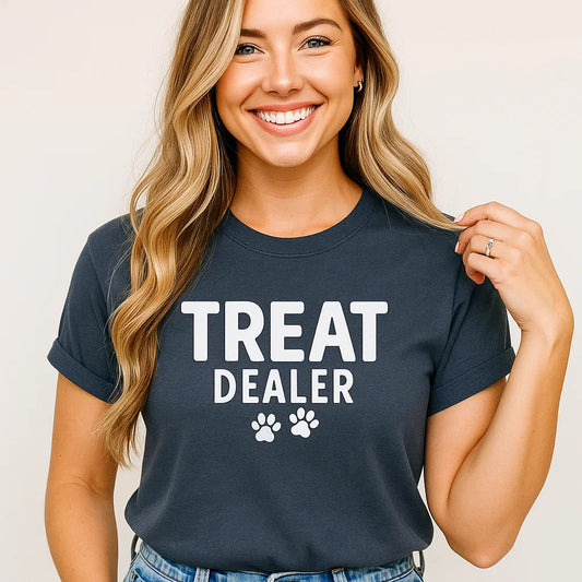 Treat Dealer Paw Print T-Shirt, Funny Dog Lover Tee