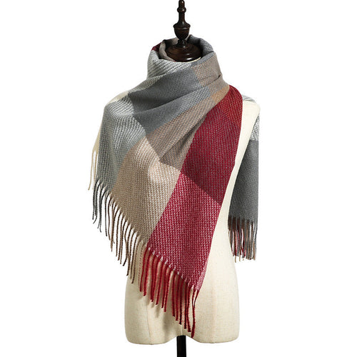New Cashmere Tassel Thick Cold And Warm Scarf