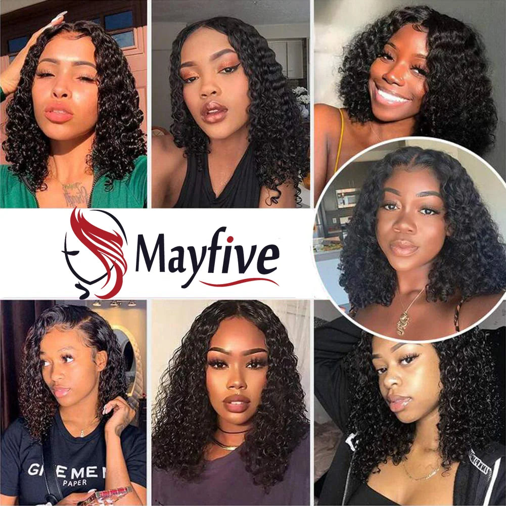Brazilian Hair Kinky Curly 4X4 Lace Closure Short Bob Wig 100% Human Hair Wig For Women 13x4 Lace bob Virgin hair Jerry Curl Wig