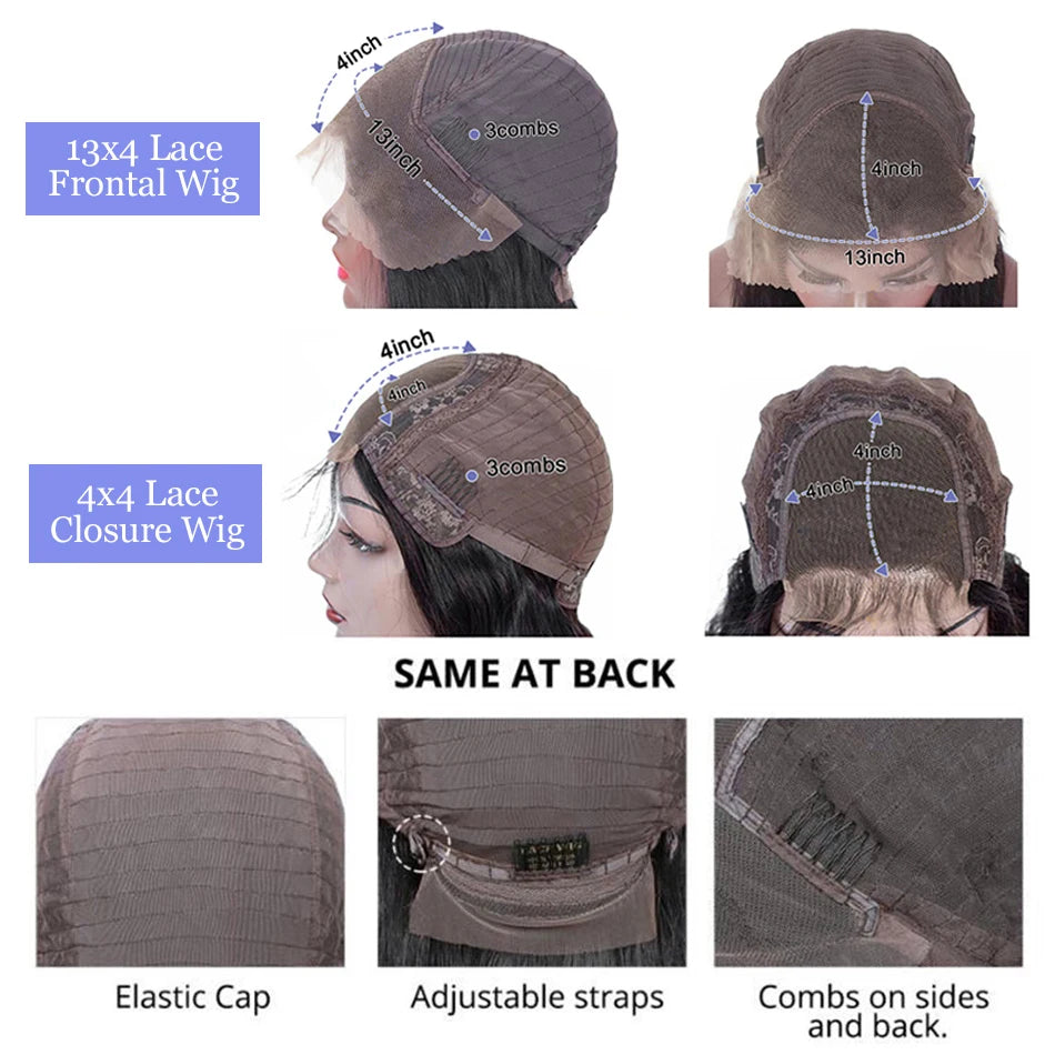 Curly Short Bob Wigs 13×4 Lace Frontal Human Hair Pre Plucked 100% Human Hair Deep Wave 4x4 Lace Front Closure Bob Wig For Women