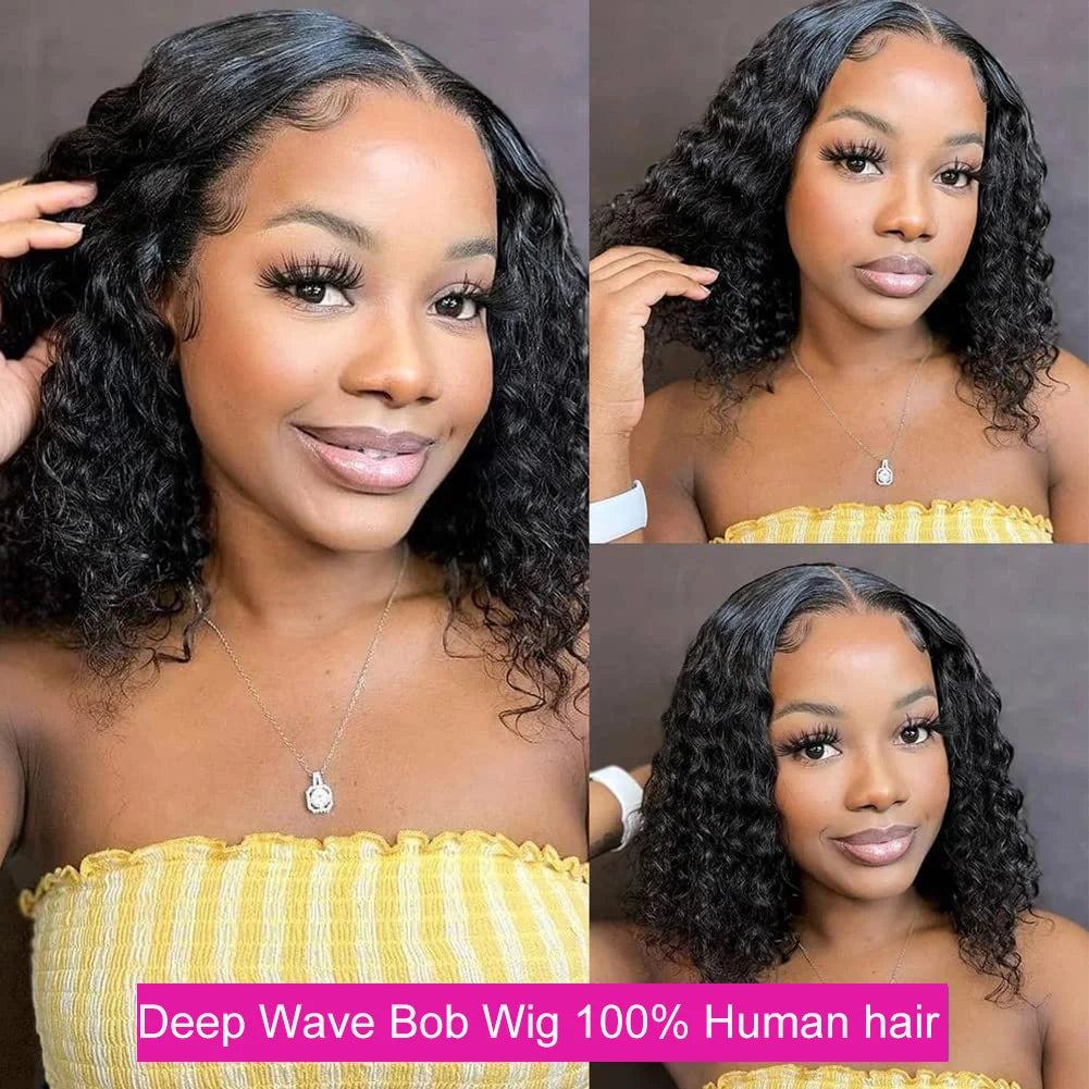 Brazilian Hair Kinky Curly 4X4 Lace Closure Short Bob Wig 100% Human Hair Wig For Women 13x4 Lace bob Virgin hair Jerry Curl Wig