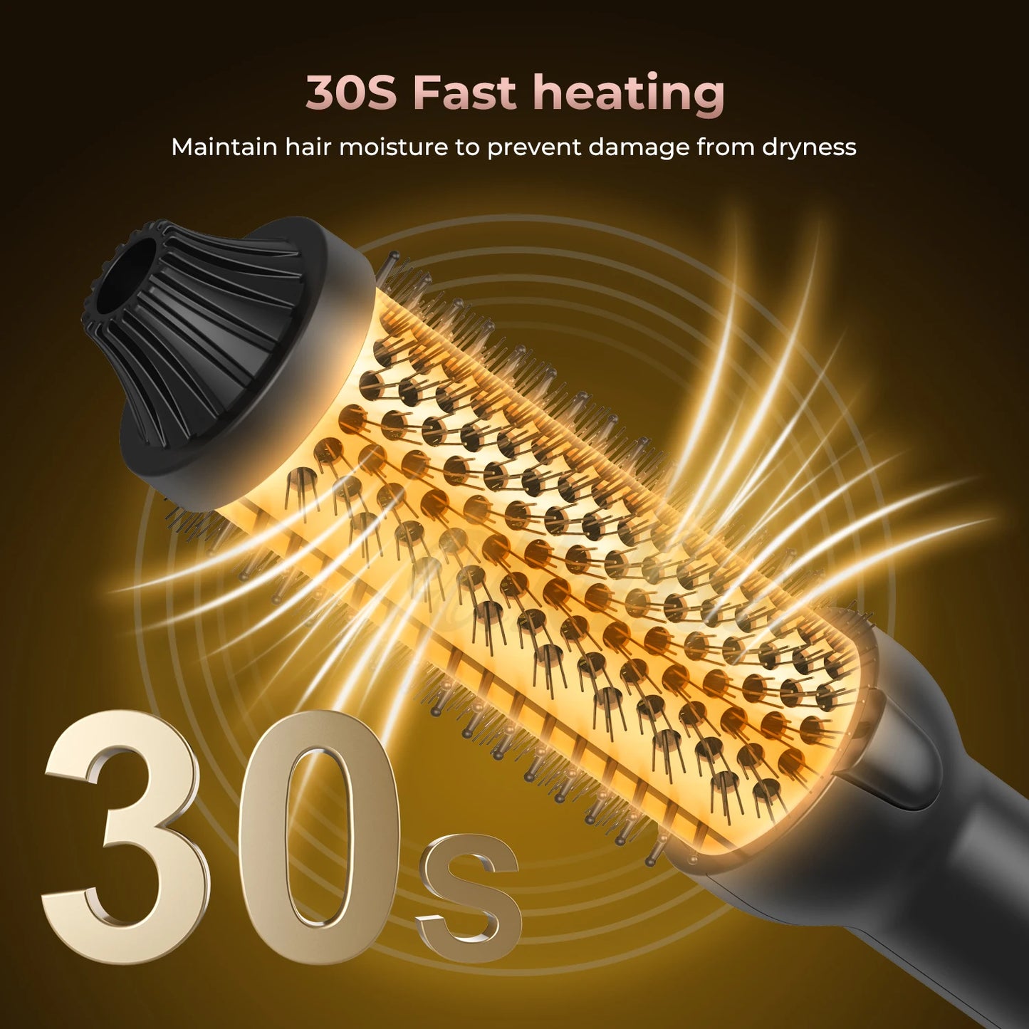 Hair Curler Thermal Brush Heating Curling Iron Brush Heated Round Brush 1.5 Inch Volumizing Brush Ceramic Hair Straightener Comb