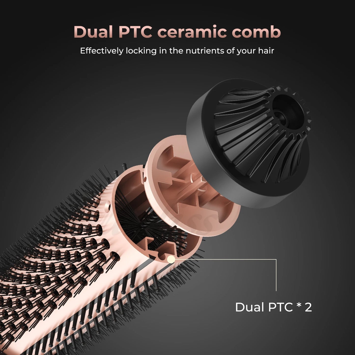 Hair Curler Thermal Brush Heating Curling Iron Brush Heated Round Brush 1.5 Inch Volumizing Brush Ceramic Hair Straightener Comb
