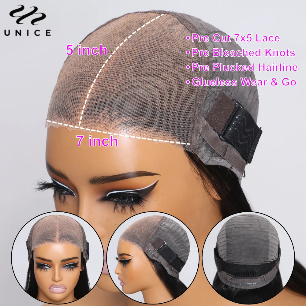 Kinky Curly 7x5 Lace Wig Pre Bleached Pre Plucked Pre Cut Lace Closure Wig Human Hair Wear Go Glueless Wig for Beginners