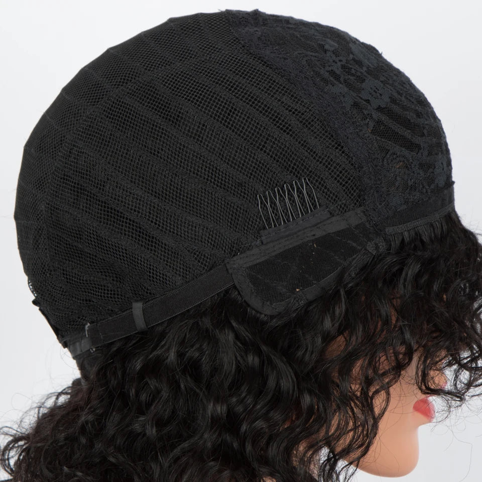 Sleek Curly Human Hair Wigs For Women Jerry Curly Short Pixie Cut Bob Brazilian Human Hair Wigs With Bangs P1B/30 Highlight Wig