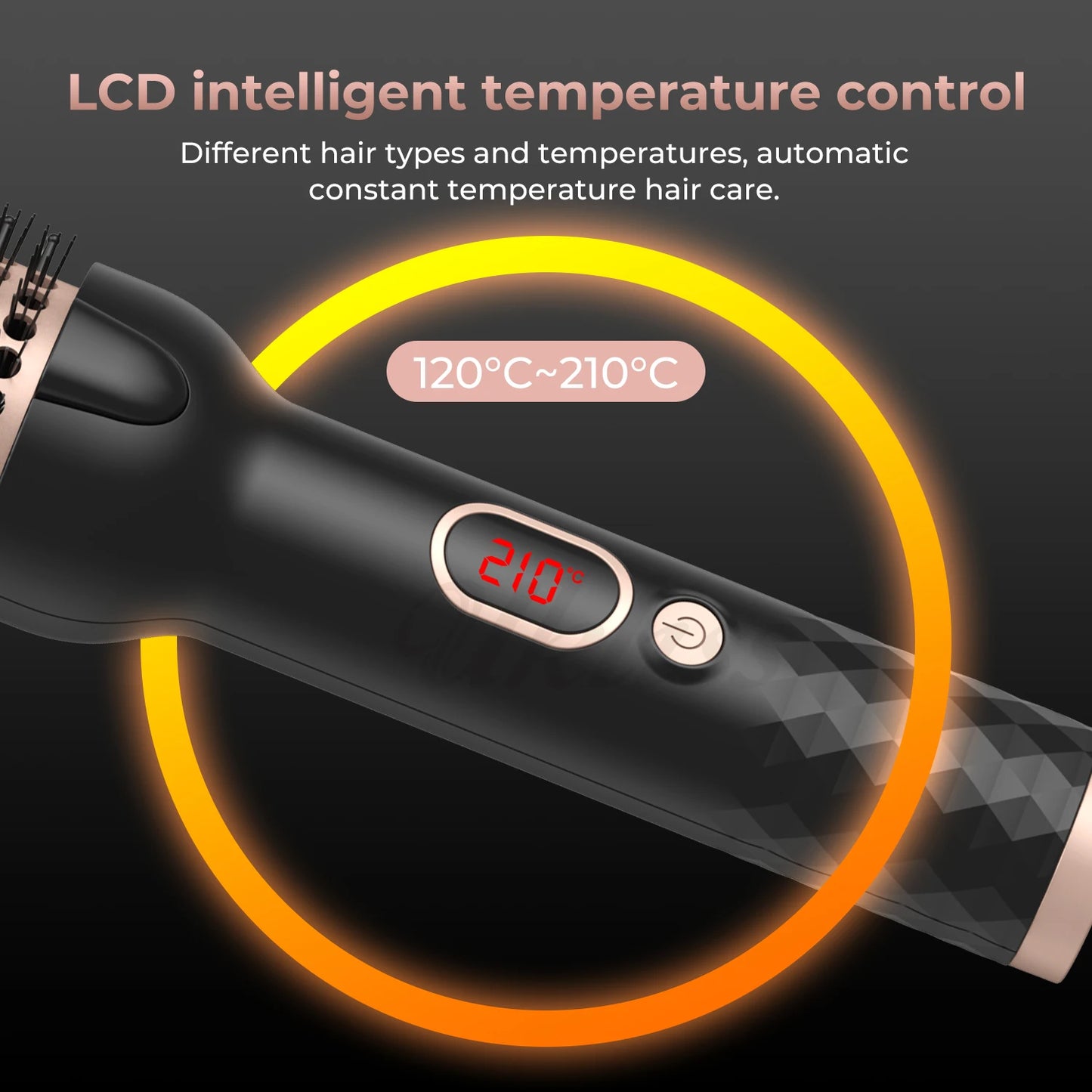 Hair Curler Thermal Brush Heating Curling Iron Brush Heated Round Brush 1.5 Inch Volumizing Brush Ceramic Hair Straightener Comb