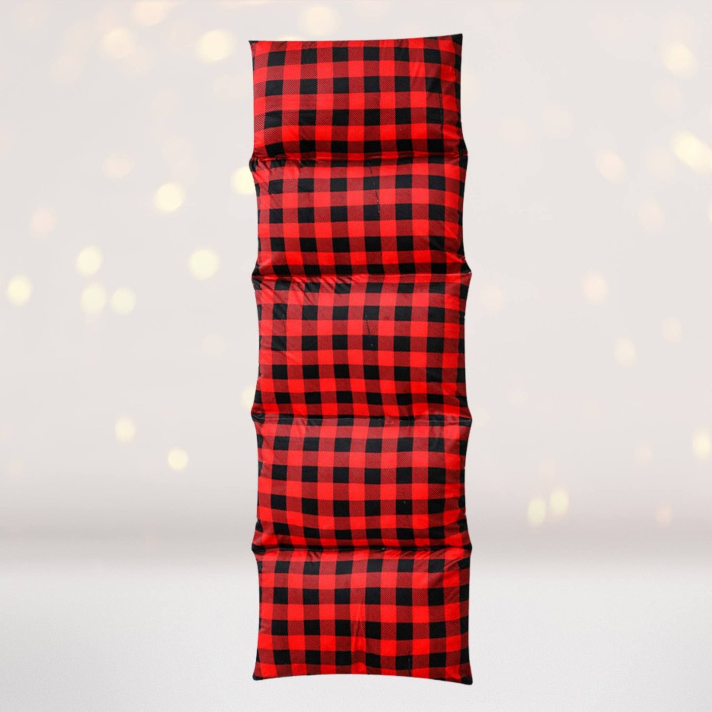 Red and Black Plaid Pillow Bed Case, Lumberjack Print Floor Lounger