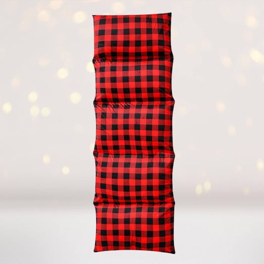 Red and Black Plaid Pillow Bed Case, Lumberjack Print Floor Lounger
