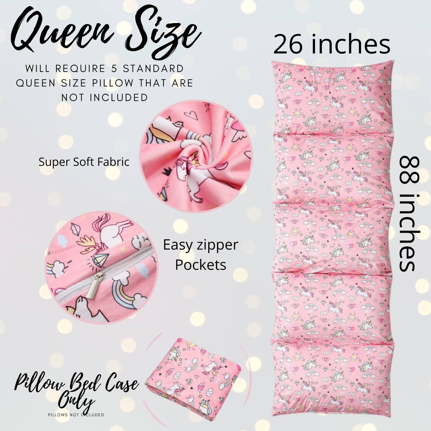 Unicorn Pillow Bed Floor Lounger, Unicorn Pillow Bed Slipcover,